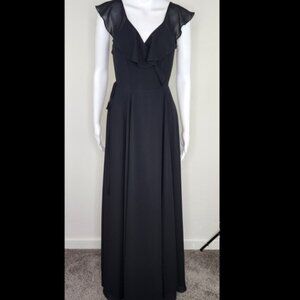 Yumi Kim Ruffle Detail Wrap Maxi Dress Black Small